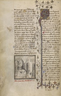 The Rebuilding of the Abbey Church of Saint-Wandrille, Fontenelle near Caudebec-en-Caux, Paris, France; about 1400 - 1415; Leaf