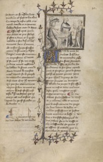 Robert I and a Presentation of a Hawk; Paris, France; about 1400 - 1415; Leaf: 29.1 × 19.1 cm, 11 7,16 × 7 1,2 in