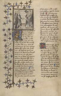 William I and Bishop Lanfranc of Canterbury; Paris, France; about 1400 - 1415; Leaf: 29.1 x 19.1 cm, 11 7,16 x 7 1,2 in