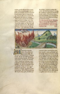 The Angel of Paradise with a Sword; Ghent, Belgium; about 1475; Tempera colors, gold leaf, and gold paint on parchment; Leaf