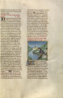 Jacob Washing the Osier Switch; Ghent, Belgium; about 1475; Tempera colors, gold leaf, and gold paint on parchment; Leaf