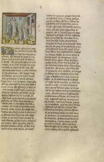 The Repentance of Aseneth; Ghent, Belgium; about 1475; Tempera colors, gold leaf, and gold paint on parchment; Leaf