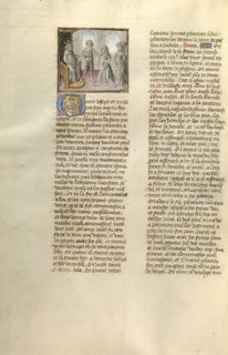 Joseph Leading his Father Jacob before Pharaoh; Ghent, Belgium; about 1475; Tempera colors, gold leaf, and gold paint