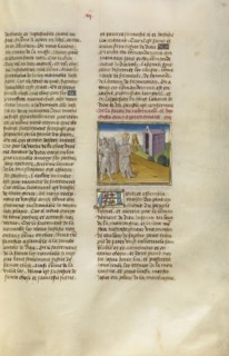 God Instructing Moses on the Building of the Ark of the Covenant; Ghent, Belgium; about 1475; Tempera colors, gold leaf