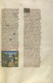 The Departure of Moses; Ghent, Belgium; about 1475; Tempera colors, gold leaf, and gold paint on parchment; Leaf: 43.8 x 30.5 cm