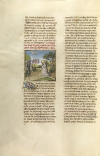 David in Prayer; Ghent, Belgium; about 1475; Tempera colors, gold leaf, and gold paint on parchment; Leaf: 43.8 x 30.5 cm