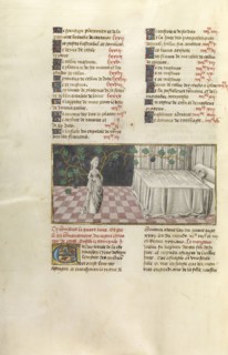 The Dream of Astyages; Ghent, Belgium; about 1475; Tempera colors, gold leaf, and gold paint on parchment; Leaf: 43.8 x 30.5 cm