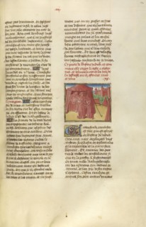 Judith with the Head of Holofernes; Ghent, Belgium; about 1475; Tempera colors, gold leaf, and gold paint on parchment; Leaf