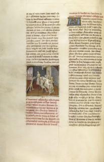 The Feast of Darius in Honor of Alexander the Great; Ghent, Belgium; about 1475; Tempera colors, gold leaf, and gold paint