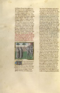Henoch and Elijah Emerging from Hell; Ghent, Belgium; about 1475; Tempera colors, gold leaf, and gold paint on parchment; Leaf