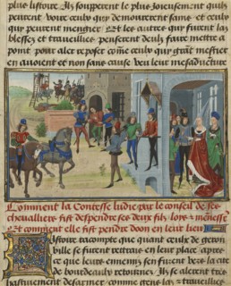 Lydia Ordering the Death of her Sons; Loyset Liédet, Flemish, active about 1448 - 1478, and Pol Fruit, Flemish