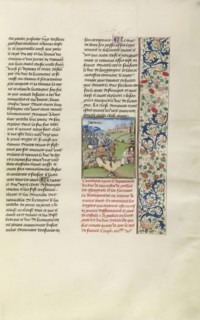 The Spanish and French Capturing Lands in Galicia; Bruges, Belgium; about 1480 - 1483; Tempera colors, gold leaf, gold paint