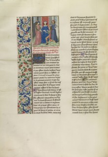 John of Gaunt Giving a Letter from the Duke of Berry to a Messenger; Master of the Copenhagen Caesar, Flemish, active about 1475