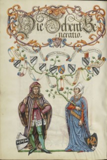 The Tenth Generation, Georg Derrer; Nuremberg, Germany; about 1626 - 1711; Tempera colors with gold and silver highlights