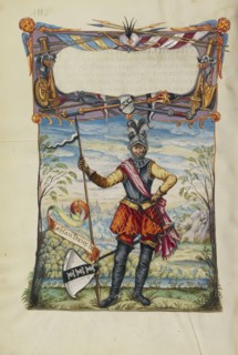 Lasslau Derrer V; Nuremberg, Germany; about 1626 - 1711; Tempera colors with gold and silver highlights on parchment; Leaf