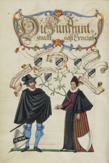 The Twenty-Fifth Generation, Hans Balthasar Derrer; Nuremberg, Germany; about 1626 - 1711; Tempera colors with gold and silver