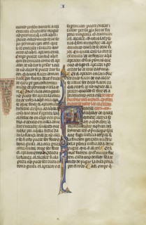 Initial A: A King as Judge; Unknown, Michael Lupi de Çandiu, Spanish, active Pamplona, Spain 1297 - 1305, Northeastern Spain