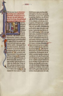 Initial L: A Man Speaking to Another from a Balcony while a Man Digs with a Pickaxe; Unknown, Michael Lupi de Çandiu, Spanish