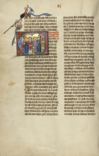 Initial L: A Marriage Ceremony; Unknown, Michael Lupi de Çandiu, Spanish, active Pamplona, Spain 1297 - 1305, Northeastern