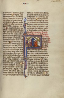 Initial F: Three Men and a Child before a Judge and Three Men and a Child before an Altar; Unknown, Michael Lupi de Çandiu