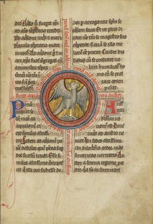 A Falcon within a Cross; Thérouanne ?, France, formerly Flanders, fourth quarter of 13th century, after 1277, Tempera colors