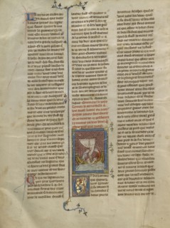 King Tanor Rescued from the Sea; Paris, France; about 1320 - 1340; Tempera colors, gold paint, and silver and gold leaf