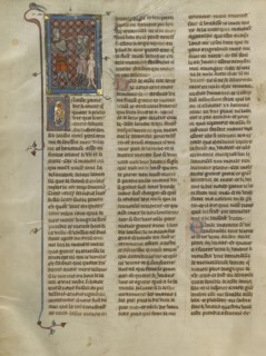 A Woman Rescued from Death; Paris, France; about 1320 - 1340; Tempera colors, gold paint, and silver and gold leaf on parchment