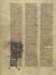 Combat Between Tristan and Knights; Jeanne de Montbaston, French, active about 1320 - 1355, Paris, France; about 1320 - 1340