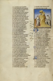 Empedokles Burning in the Crater of Aetna; Paris, France; about 1405; Tempera colors, gold leaf, and ink on parchment