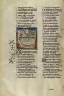 Tantalus and Ixion Suffering Torment in the Underworld; Paris, France; about 1405; Tempera colors, gold leaf, and ink