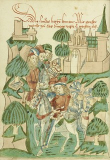 King Avenir with Nobles and Masters; Follower of Hans Schilling, German, active 1459 - 1467, from the Workshop of Diebold