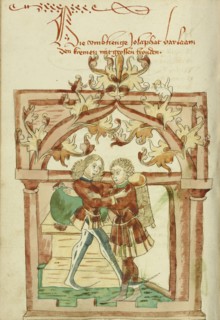 Josaphat and Barlaam Greeting Each Other; Follower of Hans Schilling, German, active 1459 - 1467, from the Workshop of Diebold