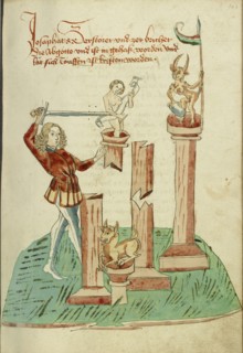 Josaphat Destroying Pagan Idols; Follower of Hans Schilling, German, active 1459 - 1467, from the Workshop of Diebold Lauber