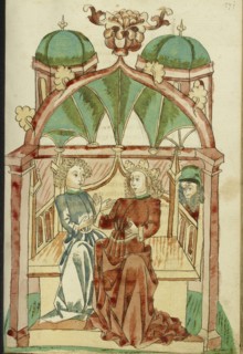 Barlaam Instructing Josaphat in the Christian Doctrine; Follower of Hans Schilling, German, active 1459 - 1467)