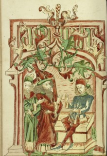 King Avenir and a Doctor come to Josaphat; Follower of Hans Schilling, German, active 1459 - 1467, from the Workshop of Diebold