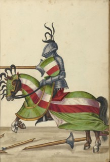 A Tournament Contest; Augsburg, probably, Germany; about 1560 - 1570; Tempera colors and gold and silver paint on paper