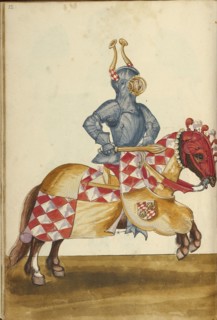 A Horseman in Armor; Augsburg, probably, Germany; about 1560 - 1570; Tempera colors and gold and silver paint on paper