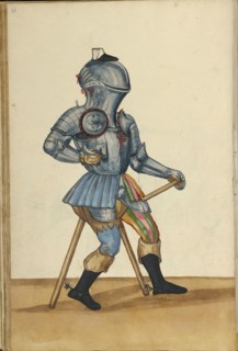 A Man in Armor; Augsburg, probably, Germany; about 1560 - 1570; Tempera colors and gold and silver paint on paper