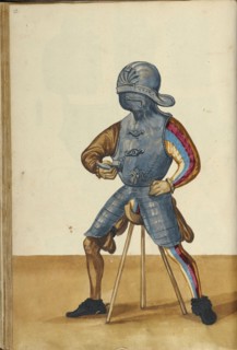 A Man in Armor; Augsburg, probably, Germany; about 1560 - 1570; Tempera colors and gold and silver paint on paper