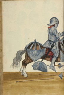 A Tournament Contest; Augsburg, probably, Germany; about 1560 - 1570; Tempera colors and gold and silver paint on paper