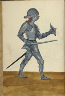 A Man in Armor; Augsburg, probably, Germany; about 1560 - 1570; Tempera colors and gold and silver paint on paper