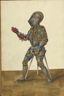 A Man in Armor; Augsburg, probably, Germany; about 1560 - 1570; Tempera colors and gold and silver paint on paper