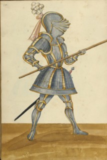 A Man in Armor; Augsburg, probably, Germany; about 1560 - 1570; Tempera colors and gold and silver paint on paper