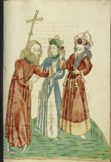 King Avenir and Josaphat Converse with Nachor; Follower of Hans Schilling, German, active 1459 - 1467)