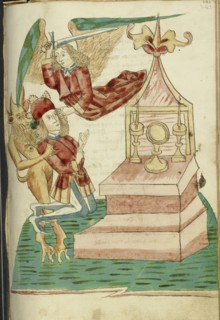 Josaphat in Prayer is Tempted by the Devil But Protected by an Angel; Follower of Hans Schilling, German, active 1459 - 1467