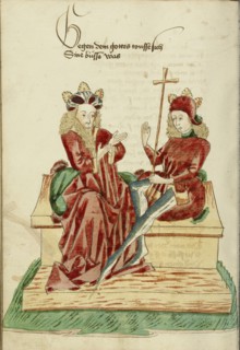 King Avenir and Josaphat in Conversation; Follower of Hans Schilling, German, active 1459 - 1467, from the Workshop of Diebold