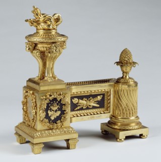 Fire Dog; Attributed to Pierre Gouthière, French, 1732 - 1813,1814, master 1758), Paris, France; about 1775; Gilt bronze; dark