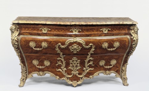 Commode; Etienne Doirat, French, about 1675 - 1732, Paris, France; about 1725 - 1730; Oak and fir veneered with kingwood