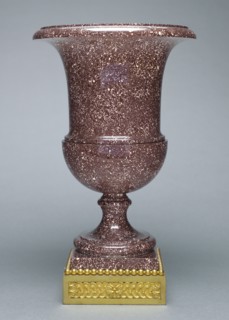 Pair of Urns; about 1780; Porphyry; gilt bronze