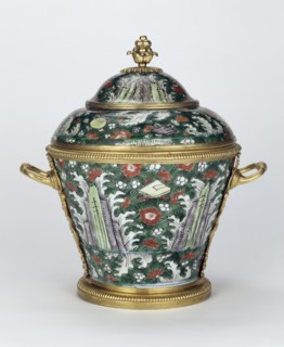 Lidded Vase; China; porcelain about 1650 - 1680; mounts about 1715 - 1720; Hard-paste porcelain; gilt bronze mounts; 34.3 x 32.4